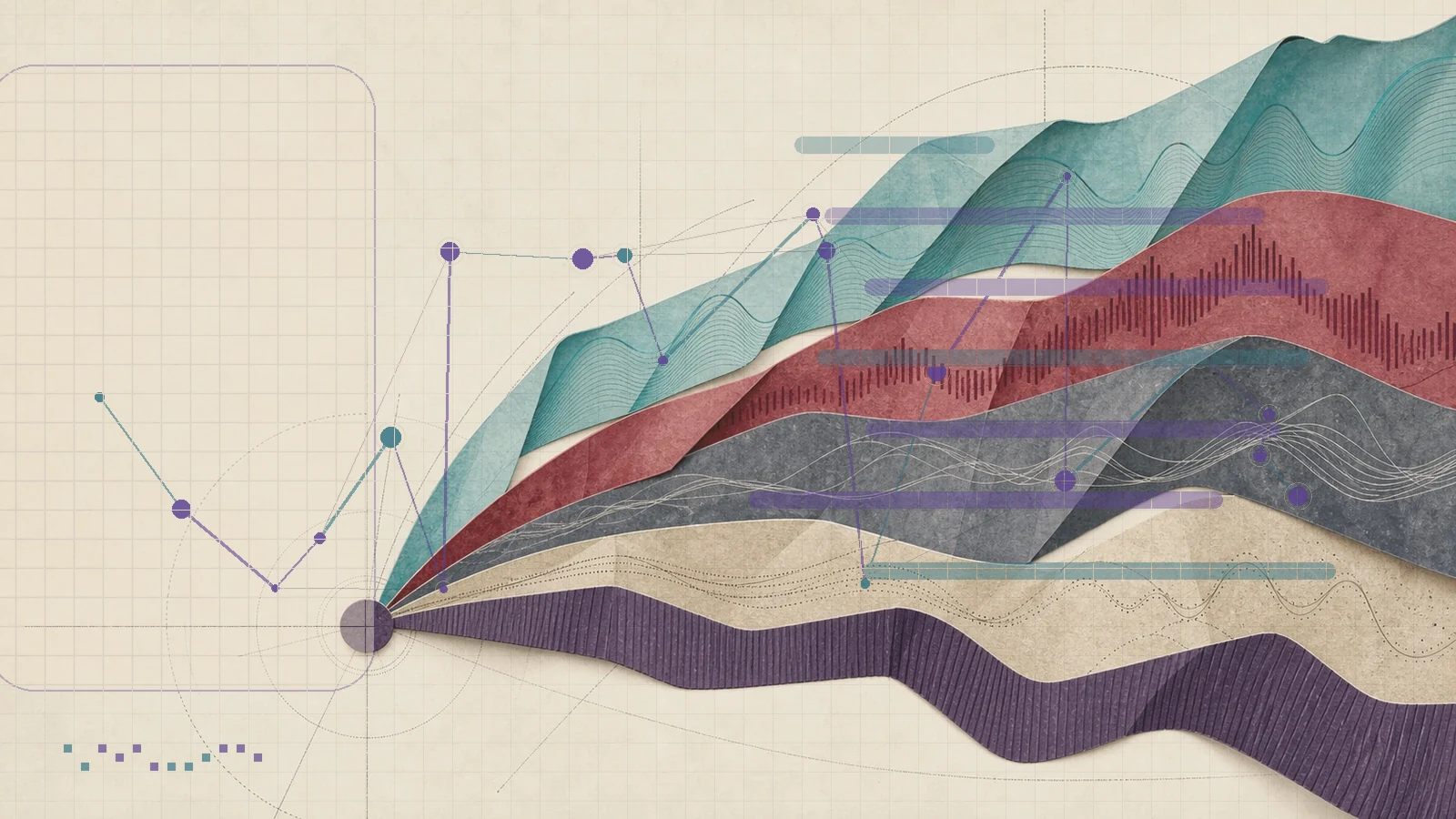 Qwen-Audio 3.0 TTS Plus: built-in voices are the product boundary: violet signal waves and teal audio routes.
